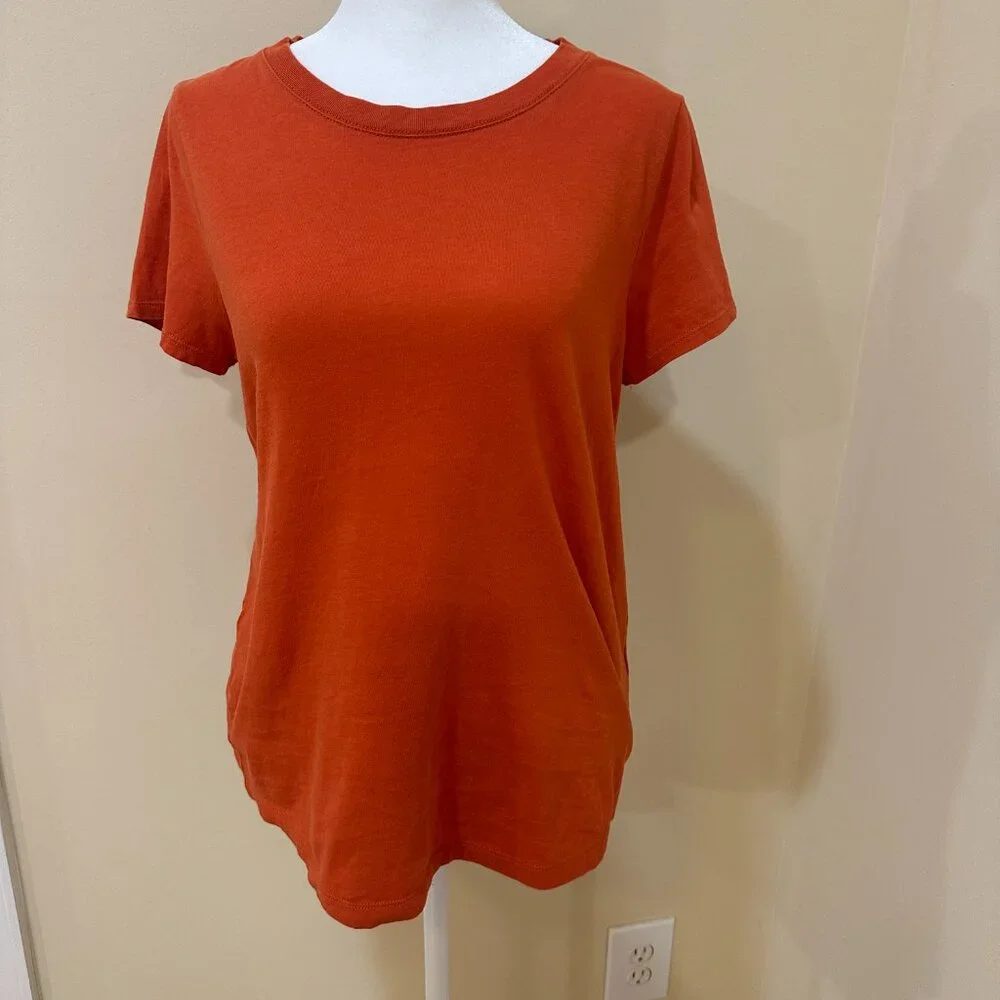 MADEWELL Vinatge Crewneck Cotton T-Shirt Womens Size Sm Burnt Orange Lightweight - Picture 2 of 12